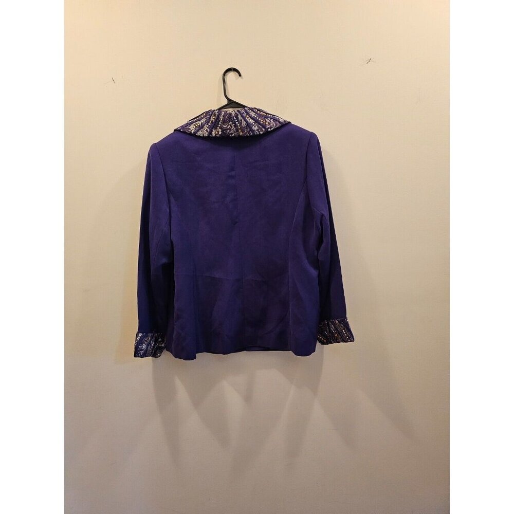 MILANO, PARIS, NY, MILANO Skirt and Jacket Suit Embellished Lace Purple Size 18W - Picture 5 of 15